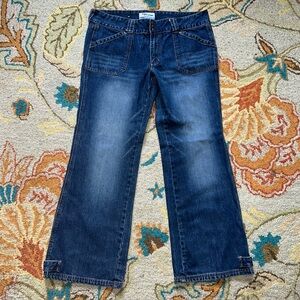Old Navy Jeans Womens 14 Flare Wide Leg Stretch Mid Rise 36x 31 Vintage 2003 Y2K